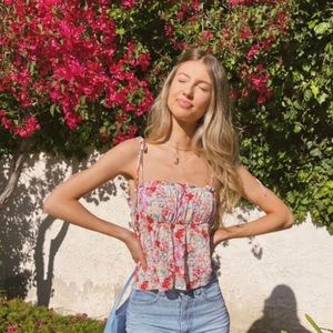 Floral Print Self-Tie Cami